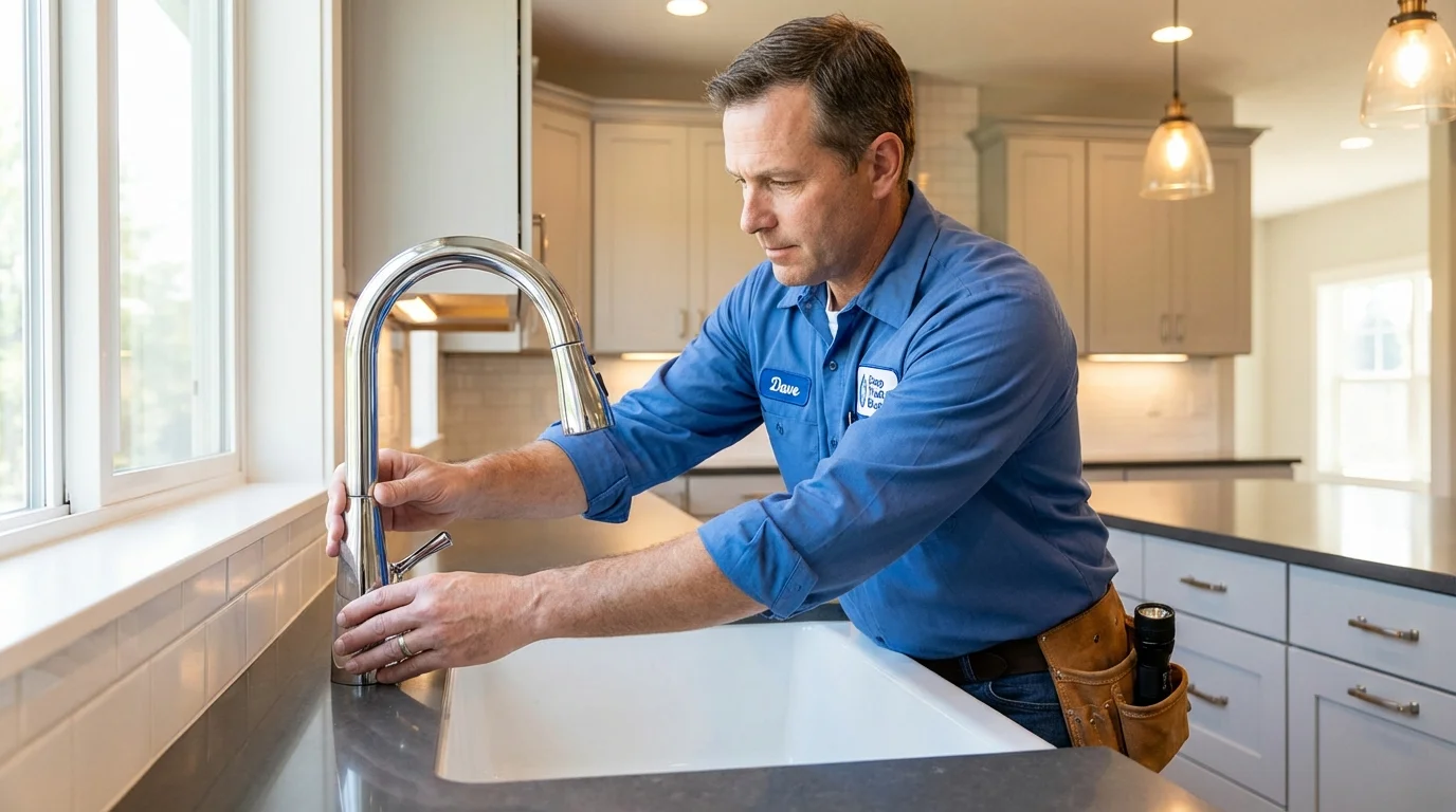Kitchen faucet installation by Johns Plumbing LLC in Earth